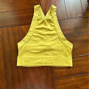 Intimately Free People yellow racer back ribbed bralette crop top